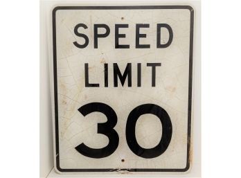 Vintage Original Retired Large 36x30' 30 MPH Speed Limit Metal Sign