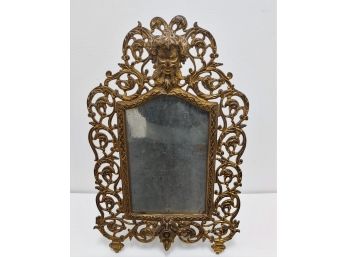 Antique Victorian Bradley Hubbard Bacchus Brass Picture Or Mirror Frame With Stand