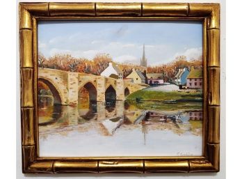1991 Impressionist Oil Painting 'The Bridge' By Rich Jenkins