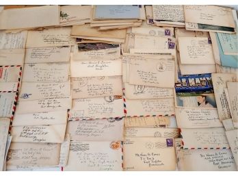 Huge Lot Of WWII Correspondence Letters Love Family Etc