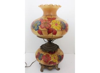 Beautiful Unique Large Vintage Hand Painted Double Light GWTW Gone With The Wind Lamp