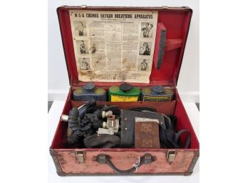 Vintage MSA Chemox Oxygen Breathing Apparatus Bureau Of Mines Gas Mask Set
