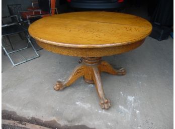 Antique Oak Claw Foot Dining Table