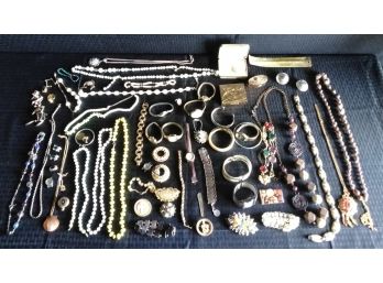 Huge Lot Of Vintage Costume Jewelry, Watches, Etc