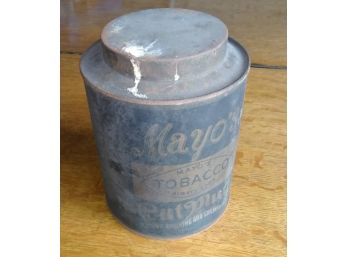 Extremely RARE Antique Mayo's Cut Plug Tobacco Sugar Cannister Tin