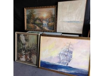 Lot Of 7 Original Art Paintings