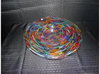 Exquisite Italian Mouth-Blown Multi-Colored Serving Bowl