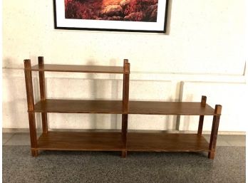 Vintage Mid-Century Modern Laminate Bi-level Bookshelf/room Divider