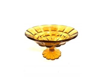 Vintage Amber Glass Compote