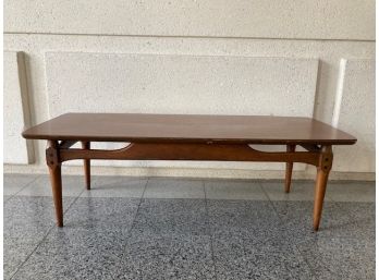 Vintage Mid-century Modern Laminate Top Coffee Table With Walnut Base