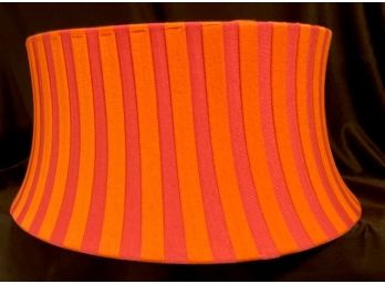 Pair Of Unique Orange And Pink Fabric Lamp Shades