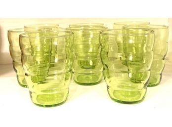 Set Of Eight Green Tumblers