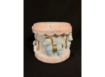 Adorable Pastel Vintage Mid-century Modern Carousel Planter