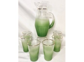 Vintage Mid-century Lime Green Blendo Juice Set