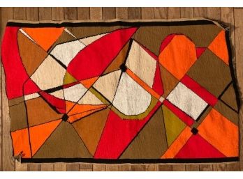 Vintage Mid-century Wool Yarn Art Wall Tapestry