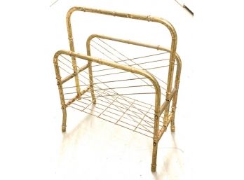 Vintage Brass-tone Magazine Rack