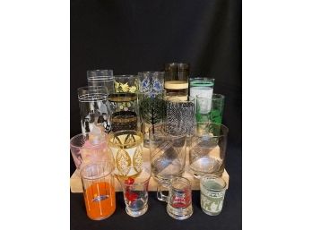 Assortment Of Mid-century Collectible Glassware, Barware, And Tumblers