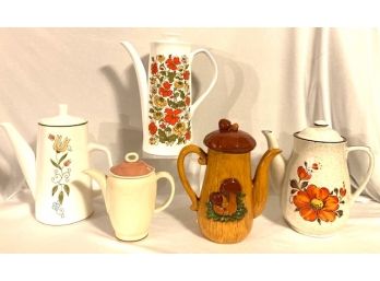 Collection Of Mid-century Vintage Coffee And Tea Pots