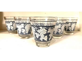 Set Of Five Mid-century Wedgewood-style Shot Glasses