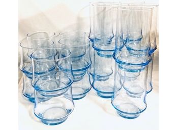 Vintage Libbey Misty Blue Glassware - 20 Pieces