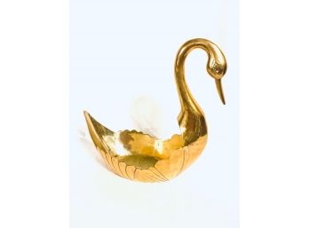 Fantastic Solid Brass Vintage Swan Planter