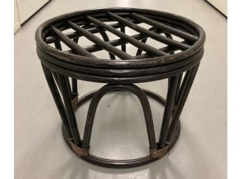 Vintage Rattan/wicker Small Round Side Table