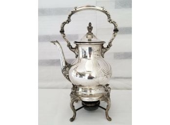 Vintage Old English 5000 Silverplate Coffee Pot With Stand & Warmer By Poole