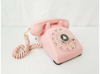 Vintage Pink MCM Rotary Dial Telephone By Bell Systems