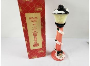 Vintage Post Light Christmas Candle Penn Wax Works #580