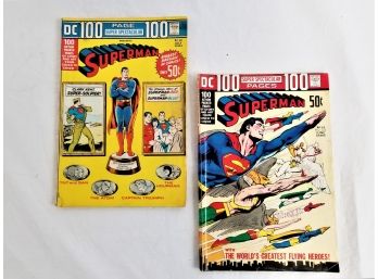 Two 50 Cent DC Comics 100-Page Super Spectacular Superman Comic Books:  DC-18  &  DC-13 #252