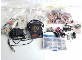 Professional LCD Display Lion Head Tattoo Power Supply, Ink & Many Accessories