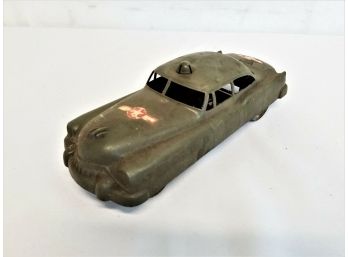 Vintage 1950 Andy Gard Army Green Battery Operated Military Police Car CAR ONLY