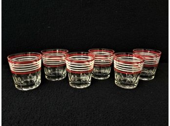 Six Mid Century Modern Rocks Glasses