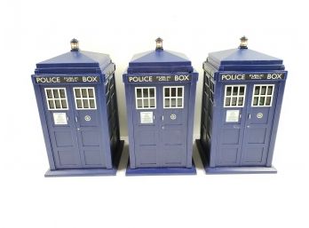 3 Doctor Who Small Tardis Cookie Jars