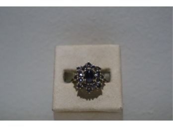 14K Yellow Gold With Purple Stones Ring Size 7/7.5 China