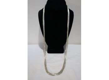 925 Liquid Sterling Necklace 31' Signed With A Sun Mark