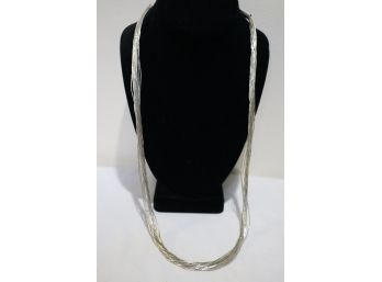 925 Liquid Sterling Necklace 29' Signed 'CJ'