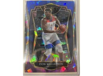 2020-21 Panini Select Premier Level Zion Williamson Cracked Ice Card #126