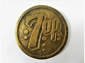 Vintage 7-Up Belt Buckle Wyoming Studio Art Works James Lind Design 1973