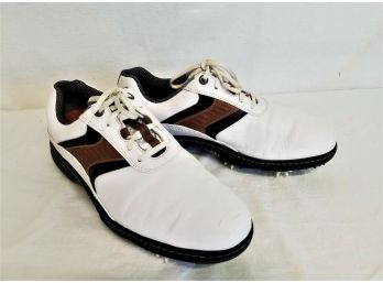 Men's Foot Joy White Contour Series Opti Flex Golf Shoes Size 11.5M