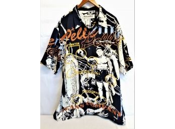 Vintage Pelle Pelle Men's Short Sleeve Graphic Print Button Down Shirt - Size 2XL