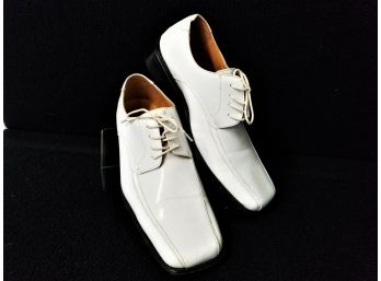 Men's Lucio Ricci White And Black Lace Up Dress Shoe Size 11M