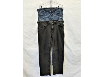 Two Pairs Of Men's Straight Leg Calvin Klein Jeans - Size 34w X 32l