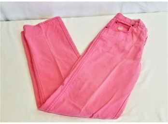 Women's 1980's Gloria Vanderbilt Hot Pink Denim Jeans With Duck Logo - Size 12