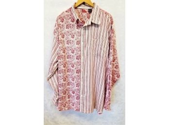 RARE Men's Enyce Clothing Co. Hip Hop Urban Red/White Button Down Shirt - Size XL