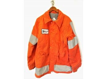 RARE Men's High Visibility Orange Metro North Railroad Jacket - Size Large