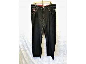 Men's Jinzu Black Denim Jeans Size 40W X 32L