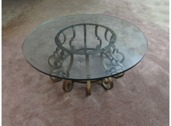 Contemporary Heavy Glass Top Coffee Table