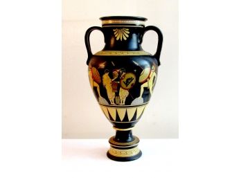 Twin Handled Urn Form Vase In An Egyptian Motif