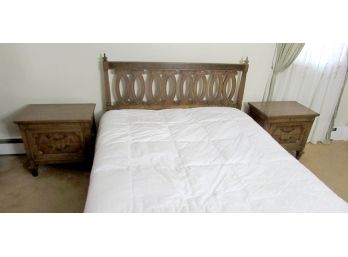 Headboard & Two Matching Night Tables